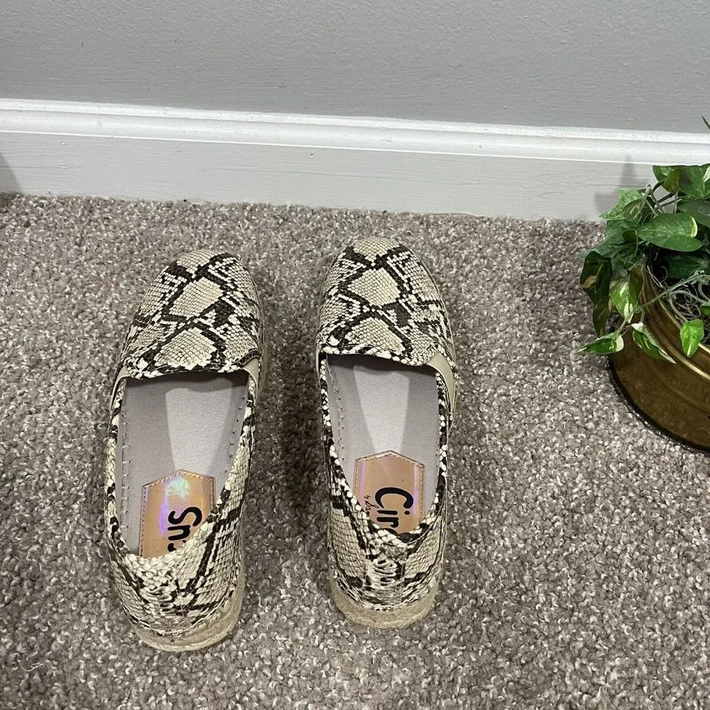 Circus By Sam Edelman Platform Espadrilles Snakeskin Women's Size 9 M
